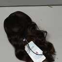 Short Wig with Bangs Ombre Brown Wavy Wig for Women Natural Looking Synthetic 14 Inch Bob Hair for Daily Cosplay Party Use