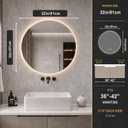 LAIYA 32 Inch Round LED Bathroom Mirror Frameless Backlit Anti-Fog Dimmable