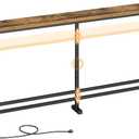 YATINEY 78.7" Console Table with Adjustable Height (27.6"-35.4") and Power Outlet, Skinny Behind Couch Table, Narrow Long Sofa Table for Living Room, Hallway, Entryway, Rustic Brown and Black CT09UBR, 78.7"L x 5.9"W x 27.6-35.4"H
