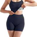 SUUKSESS Women 2 Piece Workout Sets High Waisted Tummy Control Biker Shorts Halter Padded Tank Tops (Blue, L)