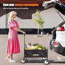 Collapsible Foldable Wagon, Beach Cart Large Capacity, Heavy Duty Folding, Collapsible Wagon for Sports, Shopping, Camping (Black) (greater)