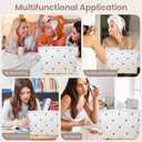 White Soft Makeup Bag, Make Up Brush Bag Pouch, Travel Cosmetic BagsCanvas Makeup Bag for Women and Girls(01White Dots)