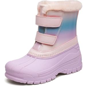 shoeslocker Girls Boys Waterproof Winter Snow Boots with Faux Fur Lining