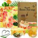 3-Pack Reusable Beeswax Food Wraps with Elastic Bands, Sustainable Bowl Covers for Bread Proofing & Food Storage, Eco-Friendly Sandwich & Cheese Wraps, Assorted Sizes (S, M, L), Standard