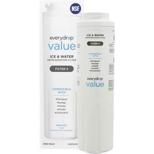 everydrop Value by Whirlpool Ice and Water Refrigerator Filter 4, EVFILTER4, Single-Pack