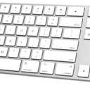 Bluetooth Slim Keyboard for Mac, Aluminum Rechargeable Keyboard Wireless, Low-Profile Silent Flat Key Compatible with Apple iMac, MacBook, Mac and iOS, Full Size - Silver White
