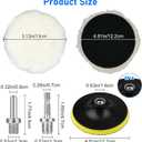 Linkstyle 11PCS 5in Wool Polishing Buffing Pad Kit, Car Polishing Kit for Drill Buffer Attachment with M14 Drill Adapter