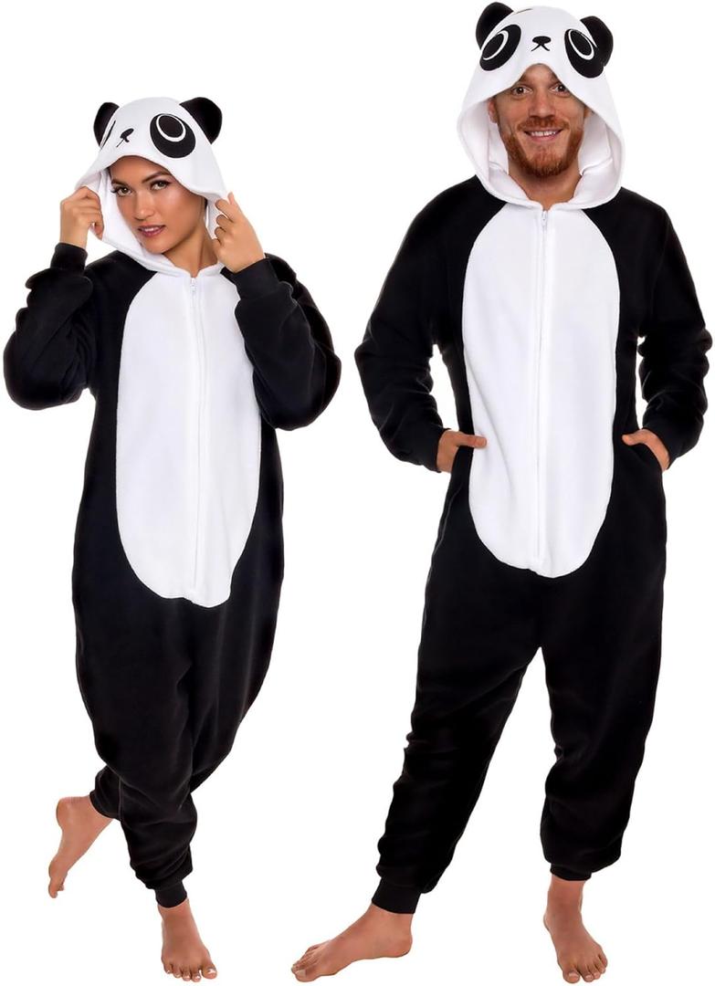 Funziez! Slim Fit Adult Onesie - Animal Costume - Plush Unisex Christmas One Piece Cosplay Suit for Women and Men, Size: X-Small