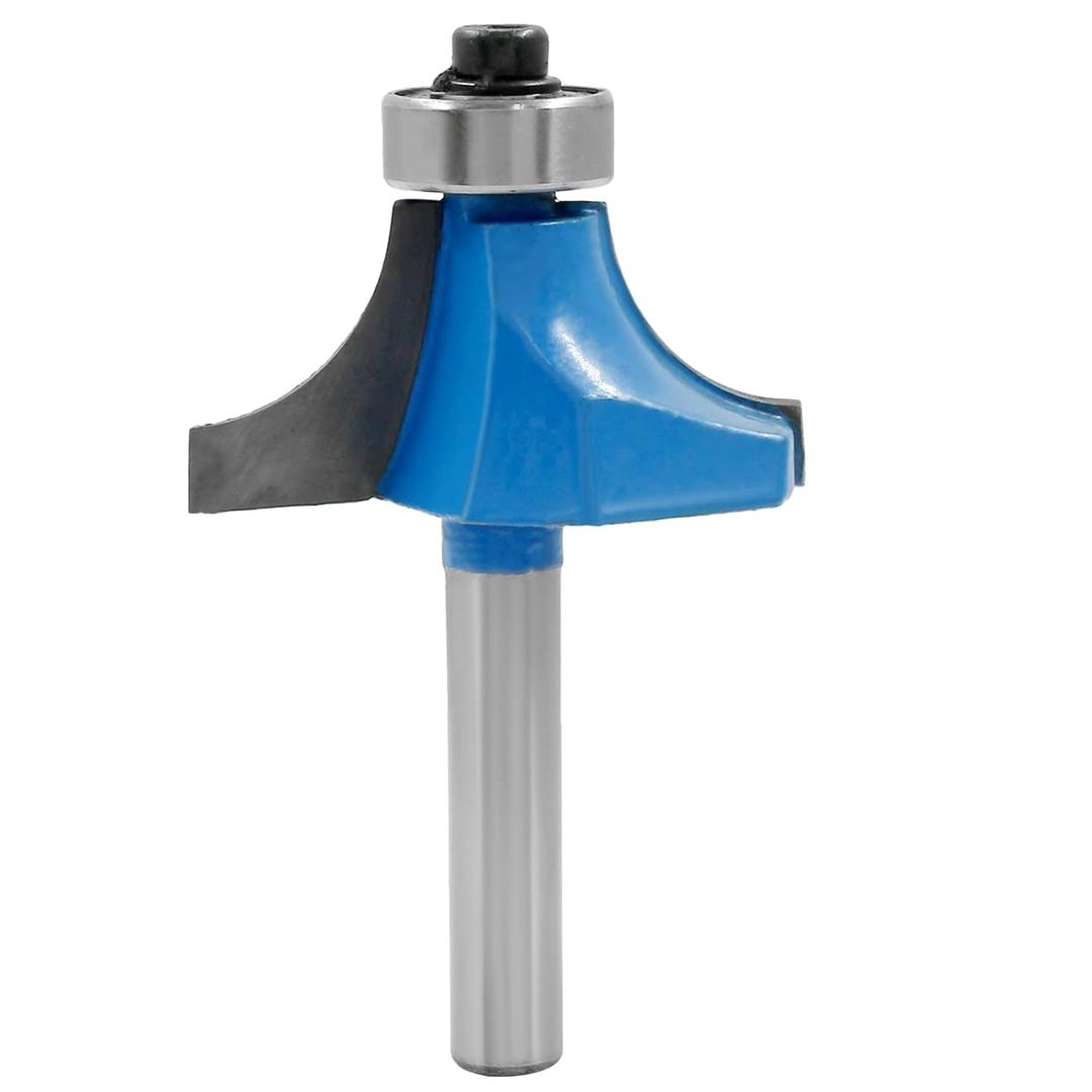 7/8" Radius Roundover Router Bit with 1/4" Shank, Roundover Edging Router Bit Corner Rounding Edge Forming Bit for Woodworking Edge Processing, Blue