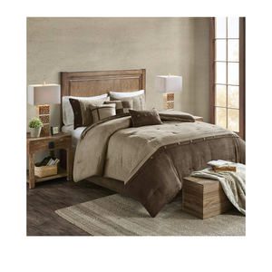 Madison Park Boone Cozy Comforter Set, Faux Suede, Deluxe Hotel Styling All Season Down Alternative Bedding Matching Shams, Decorative Pillow, Queen (90 in x 90 in), Rustic Brown 7 Piece Madison Park Boone Cozy Comforter Set, Faux Suede, Deluxe Hotel Styling All Season Down Alternative Bedding Matching Shams, Decorative Pillow, Queen (90 in x 90 in), Rustic Brown 7 Piece