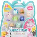 Squish-a-longs 8 Pack - Series 1, Style 1 - (8) 1 Mini-Squish with 2 Accessories, Ring, and Collectors Guide - Collect, Trade, & Play
