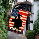 Veterans Day Garden Flag 28 x 40 Inch Double Sided House Flag with American Flag and Soldier Salute Design for Outdoor Yard Porch Memorial Patriotic Decor