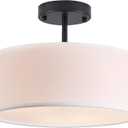 Bargeni Semi Flush Mount Ceiling Light,13 inch Modern 3-Light Ceiling Light Fixture,Black Semi Flush Mount Light Fixture,Flush Mount Lighting for Bedroom,Dinning Room and Hallway