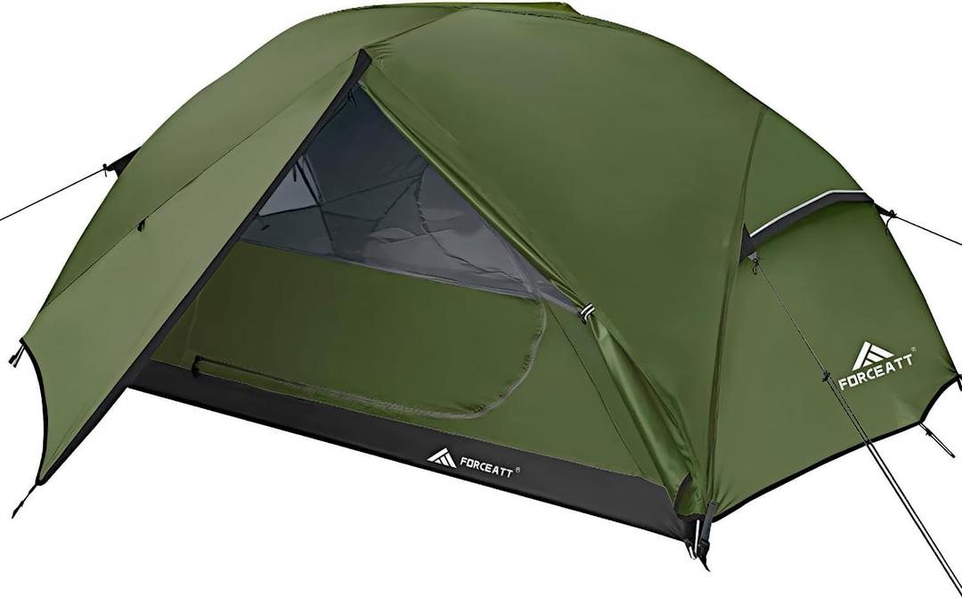 Forceatt Tent for 2 and 3 Person is Waterproof and Windproof, Camping Tent for 3 to 4 Seasons, Lightweight Aluminum Pole Backpacking Tent Can be Set Up Quickly, Great for Hiking (3P-Dark green)