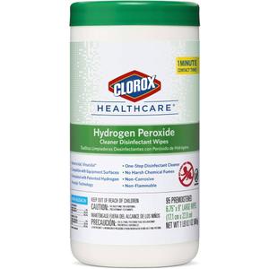 Clorox Healthcare Hydrogen Peroxide Cleaner Disinfectant Wipes, 6.75" x 5.75", 155 Count, Pack of 6 