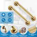 Grab Bars for Shower, Zynuhmo 2 Pack 12 Inch Anti Slip Stainless Steel Bathroom Safety Shower Grab Bar Handrails for Handicap Injury Pregnant Senior Assist Shower Handles(Titanium Gold, 1" Diameter)