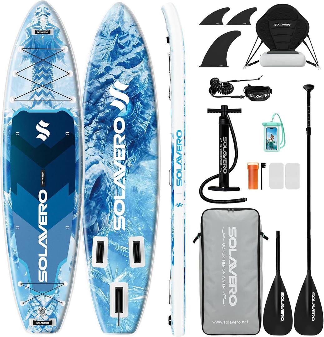 SOLAVERO 11'6" Inflatable Stand Up Paddle Board for All Skill Levels