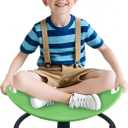 Spinning Chair for Autistic Kids, Sensory Swivel Chair with Safety Handles, 220LBS Weight Capacity, Spinning Toy for Kids Autism & ADHD Age 3+, Sensory Product for Body Balance (Green), 9.84 in x 17.64 in x 9.84 in
