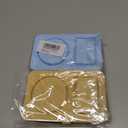 AIERSA Reusable Snack Containers with Lids, 2 Pack Silicone Double/2 Compartment Snack Box Container, Divided Grab and Go Snack Container for Take-out Condiments, Sauce