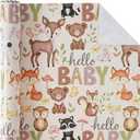 WRAPAHOLIC 30 Inch Baby Shower Wrapping Paper Roll - 30 Inch x 33 Feet - Little Woodland Animal Wrapping Paper for Baby Shower, Kids Girls Boys Birthday