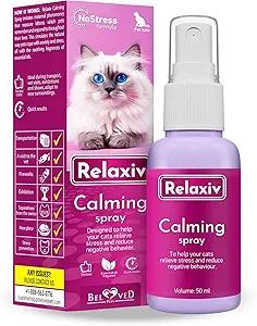 PurrBark Cats Calming Pheromone Spray & Calming Solution for Cats, Anti Anxiety Pet Products - Feline Calm Pheromones, Cats Reduces Scratching Furniture Peeing Marking Calming Cat for Travel 4 Pcs