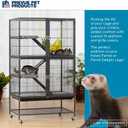 Prevue Pet Products Ferret Cage Plush Fitted Grille and Platform Cover Set, Gray, 30.0" L x 20.0" W x 0.5" Th