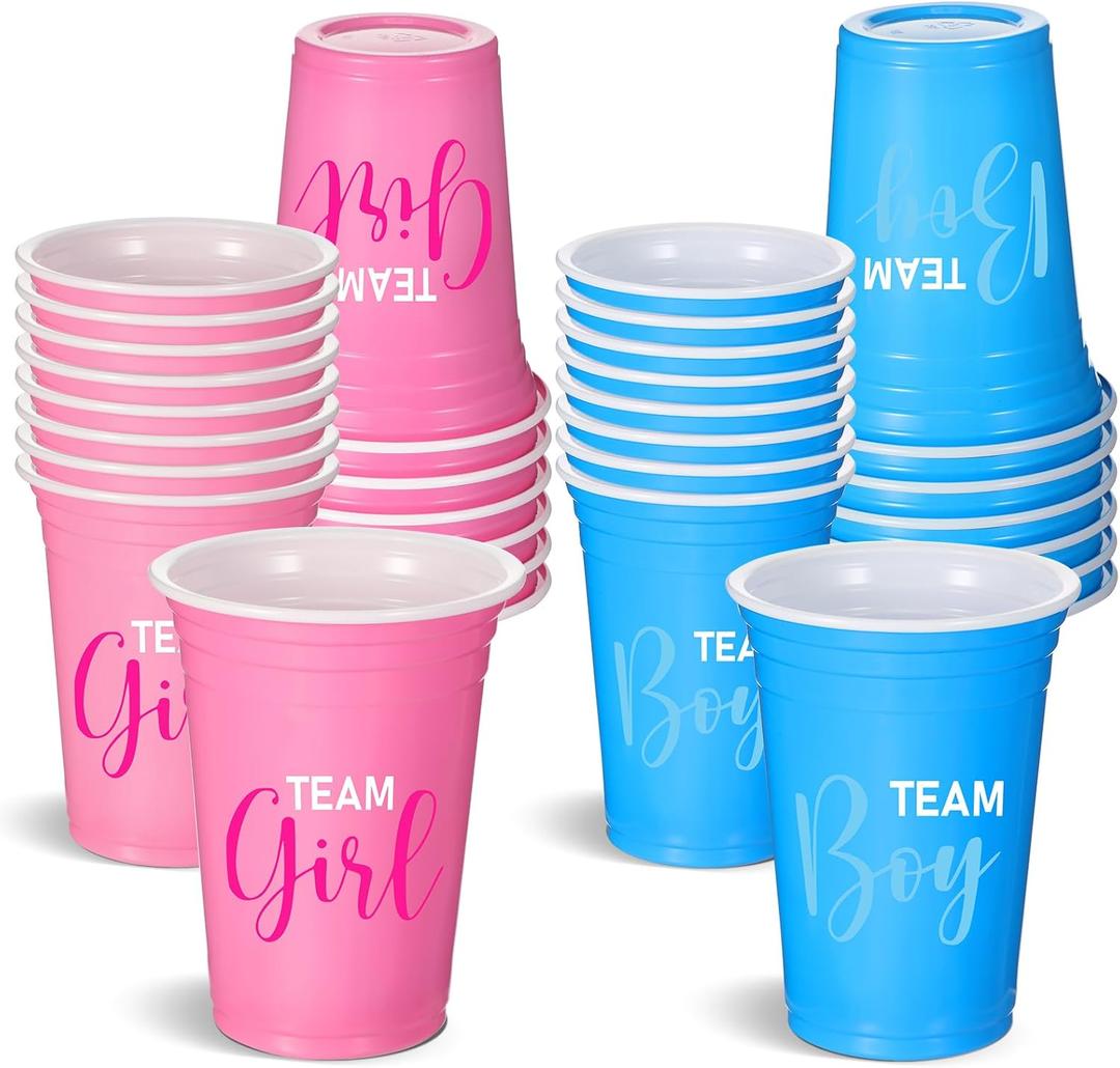 Norme 30 Pcs Gender Reveal Plastic Cups Team Boy Team Girl Disposable Blue Pink Plastic Cups Gender Reveal Party Supplies for Beverage Drink Tableware(12 oz) Norme 30 Pcs Gender Reveal Plastic Cups Team Boy Team Girl Disposable Blue Pink Plastic Cups Gender Reveal Party Supplies for Beverage Drink Tableware(12 oz)