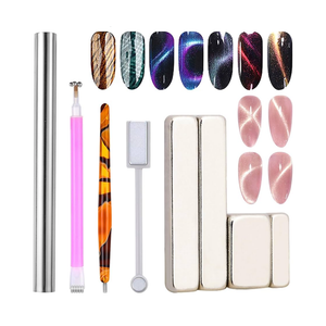8 Pcs Nail Art Cat Eye Magnet For Nails Cat Eye Gel Nail Polish Magnet Tools Set Cylindrical Flower Nail Magnet Nails Square Round Magnet Stick Cat Eye Design Double Ended Magnetic Pens