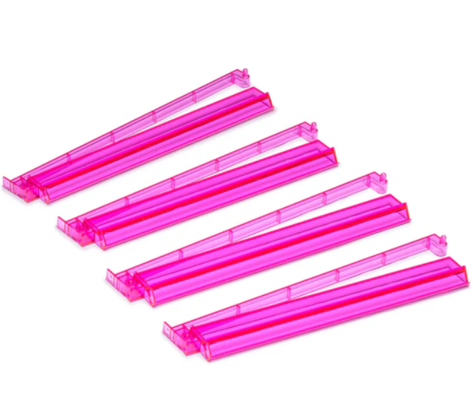 Yellow Mountain Imports Modern Mahjong Racks with Built-in Pushers - Pink - Set of 4