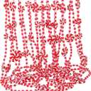 48 feet Christmas Candy Garland Plastic Bead Garland Xmas Holiday Candy Cane Decor for Christmas Tree Wreaths Decorations
