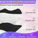 2 Pcs Large Sound Dampening Blanket 48" x 80", 850GSM Acoustic Sound Blanket with Grommets,Heavy Duty Studio Sound Absorption Blankets,Acoustic Blanket Noise Reduce,Light Blocker,Moving Blankets