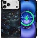 for iPhone 17 Pro Max Case ,Compatible with MagSafe, Dual-Layer Hard Shell + Silicone Cover, Full Body Protection Shockproof Case for iPhone 17 Pro Max-Sparkling Stars at Night