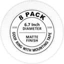 LightLabs Goof Ring Matte 8 Pack 6.7" Diameter for 4" Cans. Inlcudes Ring Tape to Fix Drywall Damage for Flush Recessed Down Lights. 4.2" Inner Diameter Recessed Light Cover Matte White