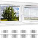 NeatiEase Basement Window, 36" x 12" Heavy Duty Vinyl Sliding Windows with Double Pane Insulated Tempered Glass and Fiberglass Screen for Basement, Bathroom, Garage, Shed, Home Replacement (White)