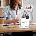 MaxGear Acrylic Brochure Holder, 4 Inch Wide 3 Tier Literature Display Stand, Clear Premium Acrylic Pamphlet Holder, Multi Pocket Wall Mount or Countertop Organizer, Office or Home Use, 2 Pack