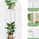 YIZAUIA Plant Stand Indoor Corner Tall 2 Tier Metal Tiered Single Small Plant Stands Sturdy Shelf for Living Room Balcony Garden,White