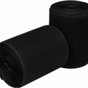 Sew on Hook and Loop Tape 4 Inch Wide,6.5 Feet Non-Adhesive Back Hook and Loop Strips Sewing Fastener Fabric Fastener Non Adhesive Interlocking Tape Black