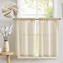 jinchan Kitchen Curtains 36 Inch Length Flax Linen Small Kitchen Curtains Rod Pocket Kitchen Door Curtains Light Filtering Modern Tier Curtains for Window Treatments Coffee Curtains 2 Panels Crude
Size: 26"W x 20"L (Pack of 2)