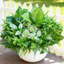 24 Bundles Artificial Plants Outdoor,UV Resistant Fake Greenery Stems with Large Shrubs Faux Plastic Plant for Outside Front Porch Planters Garden Window Box Patio Decor(Pot Not Included)