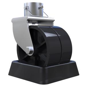 Trailer Jack Wheel Replacement with Rubber Wheel Chock,6" Dual Trailer Swirl Jack Caster Wheel with Safety Pin,2000lbs Capacity Fits Any Jack Better Soft Ground Roll Trailer Boat,Camper,Car Hauler