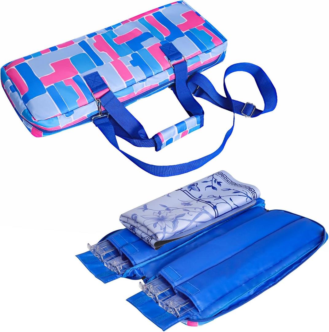 Jongyance Empty Mahjong Rack Bag(Blue) for Racks and Mats, Storage Bag Fits Most Types of Racks, Mahjong Accessory