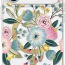 SCORPIFY for iPhone 17 Pro Max Case [Compatible with MagSafe] with Hibiscus Floral Design, Cute Clear Flower Magnetic Phone Cover for Women Girls, [Non Yellowing] Slim Bumper with Gold Accents
