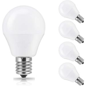 E17 LED Bulb,5W 50W Equivalent, Daylight White 6000K, G14 LED Bulbs E17 Intermediate Base for for Ceiling Fan,Non-Dimmable, 4-Pack
