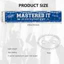 Blue & White Master's Graduation Banner Decoration: Mastered It Yard Banner We Are So Proud of You Backdrop - Large Navy Yard Sign Decor for Master Degree Graduate Party Supplies