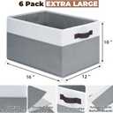 Criusia 6 Pack Clothes Bins for Organization - 16x12 Extra Large Storage Baskets for Shelves Closet Bedroom - Toy Storage Organizer Bins Boxes Cubes for Nursery - RV Apartment Essentials