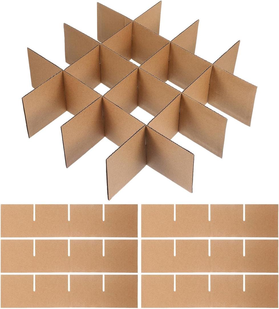 jojofuny 2 Set Moving Boxes Dividers, Glass Dividers for Moving Boxes, Glass Packing Kit for Kitchen Dish Packing Glassware Cardboard Box (12 Cardboard) (33.50X8.00X0.30CM)