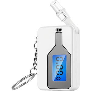 Breathalyzer, Keychain Breathalyzers for Alcohol Tester, Professional Alcohol Breathalyzer Tester for Personal Use (White)
