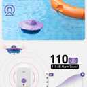 Pool Alarm, Floating Pool Safety Alarms for Inground & Above Ground Pools Loud 110dB Alert, Adjustable Sensitivity, Protection for Kids & Pets (Purple+Blue)