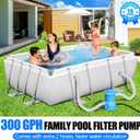 300 GPH Pool Filter Pump for Small Above Ground Pools, ETL Certified Pool Cartridge Filter Pump System with GFCI, Safety & Reliable Water Circulation Pumps - Rapidly Capture Debris - Sky Blue