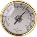 72mm Round Gold Hygrometer Humidity Meter Gauge Ring Surface - No Battery Needed
